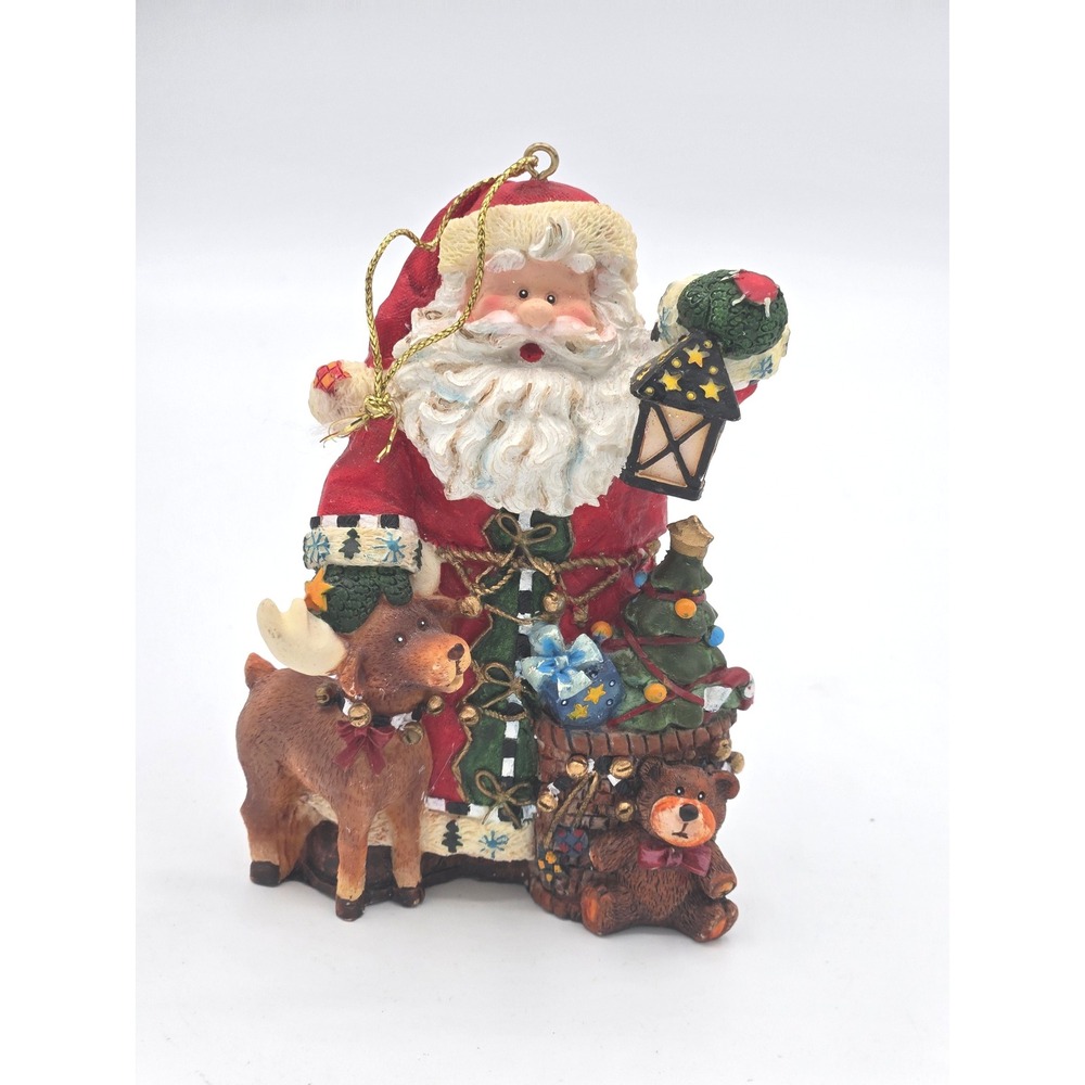Vintage‎ Grandeur Noel Santa Claus Holiday Ornament w/ Tin Box!